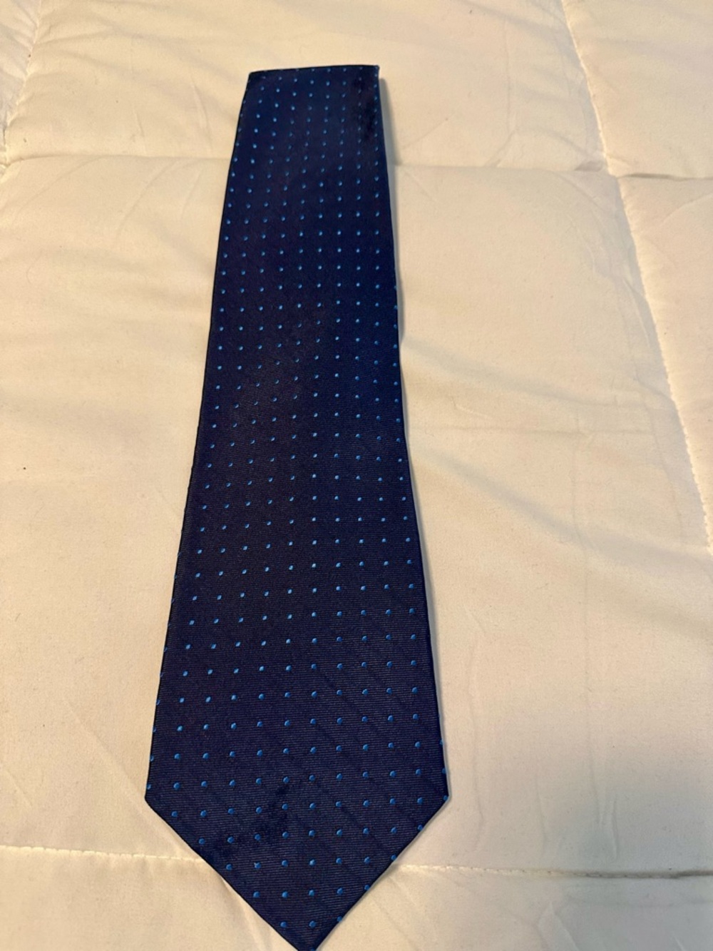 Ralph Lauren Navy Tie with Light Blue Dots